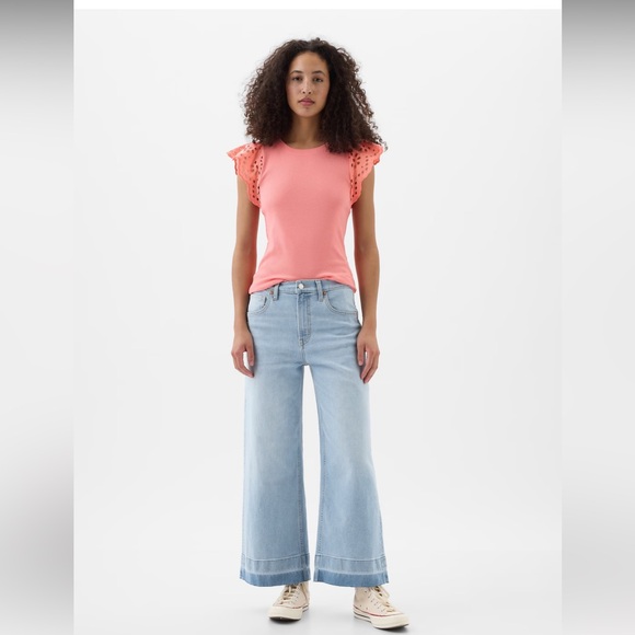 High Rise Wide-Leg Crop Jeans in perfect condition - Picture 1 of 4